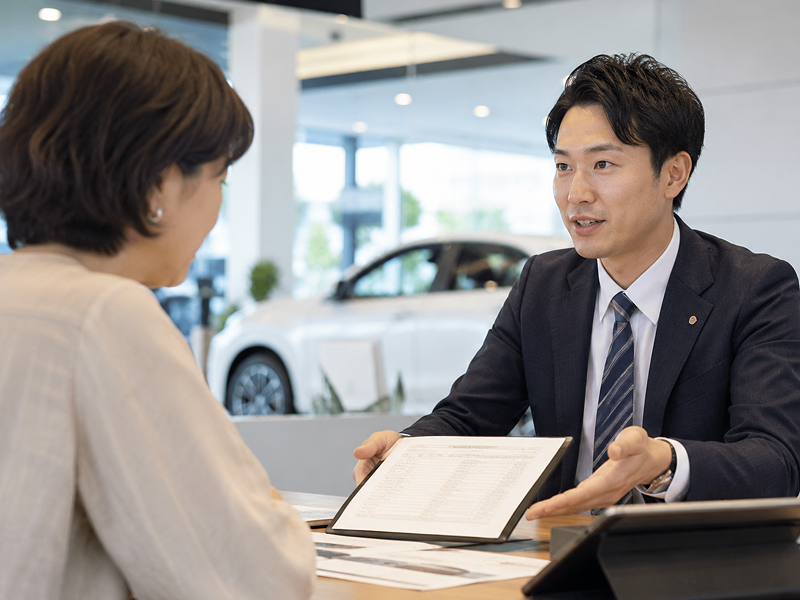 自動車ディーラーでの商談イメージ