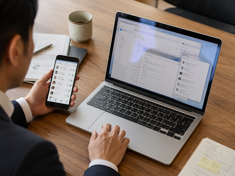 他の連絡手段と履歴がつながらないイメージ
